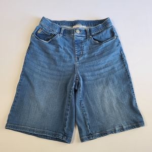 Belle By Kim Gravel Bermuda Shorts Women's Size 6 Blue Denim